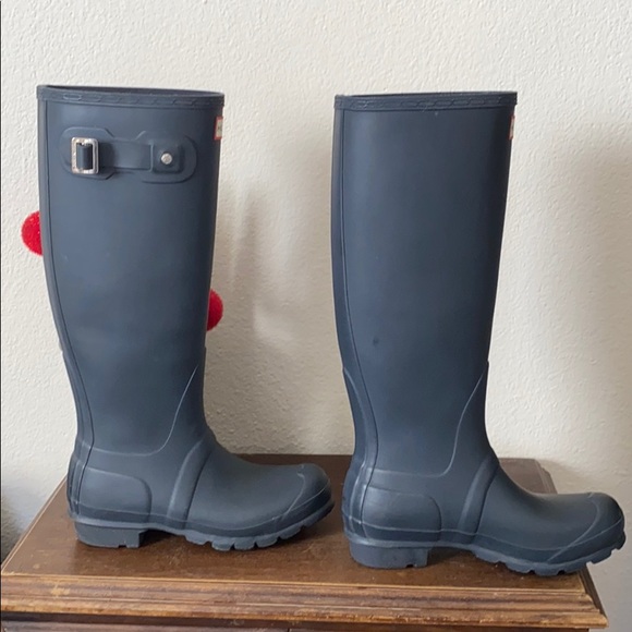 Navy Blue Original Tall Hunter Rainboot includes blue tall hunter socks - Picture 3 of 7